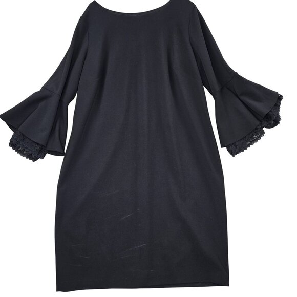 Calvin Klein Womens Black Bell Sleeve Dress 20W Polyester & Spandex - Picture 1 of 6